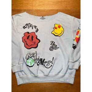 Vintage Smiley Graphic Sweatshirt - Size M - Nothing But Good Times Design
